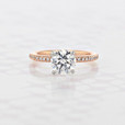 1.20 ct  Round Shape Lab Cultivated Diamond Micro-Prong Rose Gold Engagement Ring (2006098)