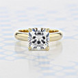 2.80 Ct. Cushion Shape Moissanite Solitaire Yellow Gold Engagement Ring (2006087)