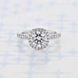 1.20 ct Round Shape Lab Cultivated Diamond Halo White Gold Engagement Ring (2006410)