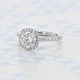 1.20 ct Round Shape Lab Cultivated Diamond Halo White Gold Engagement Ring (2006410)