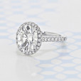 3.00 Ct. Oval Shape Moissanite Halo White Gold Engagement Ring (2006394)