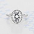 3.00 Ct. Oval Shape Moissanite Halo White Gold Engagement Ring (2006394)