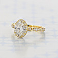 1.20 ct Oval Shape Lab Cultivated Diamond Tacori Sculpted Crescent Yellow Gold Engagement Ring (2006219)
