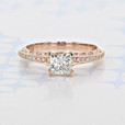 1.00 ct  Princess Shape Earth Mined Diamond Tacori Classic Crescent Rose Gold Engagement Ring (2006094)