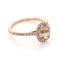 Oval Rose Gold Morganite Engagement Ring (R861-4)