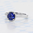 1.20 ct Round Shape Sapphire Tacori Sculpted Crescent White Gold Engagement Ring (2006278)