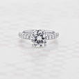 2.20 Ct. Round Shape Moissanite Gabriel NY Prong White Gold Engagement Ring (2005394)