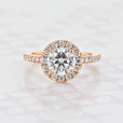 1.20 ct Round Shape Lab Cultivated Diamond  Gabriel NY Halo Rose Gold Engagement Ring (2006214)