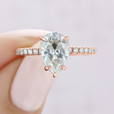 2 ct Pear Shape Hidden Halo Rose Gold Engagement Ring (CR199)