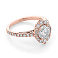 1 ct Round Unique Halo Rose Gold Engagement Ring (CR25)