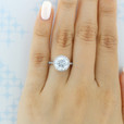 3.50 ct Round Halo Micro-Prong White Gold Engagement Ring (FG86A)