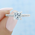 1.50 ct Cushion Micro-Prong White Gold Engagement Ring (FG529)