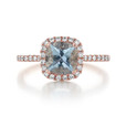 Rose Gold Aquamarine Engagement Ring (R1034-4)