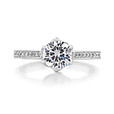 1 ct Round 6-Prong Pavé White Gold Engagement Ring (MR8)
