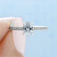 1 ct Oval Pavé White Gold Engagement Ring (DC14)