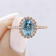 Rose Gold Aquamarine Engagement Ring (R0861-4AQ)