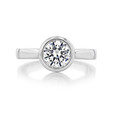 1 ct Round Bezel Solitaire White Gold Engagement Ring (SO49)