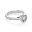 1 ct Round Bezel Solitaire White Gold Engagement Ring (SO49)