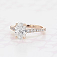 1.70 Ct. Oval Shape Earth Mined Diamond Micro-Prong Rose Gold Engagement Ring (2006620)