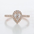 0.70 ct Pear Shape Earth Mined Halo Rose Gold Diamond Engagement Ring (2006845)