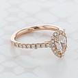 0.70 ct Pear Shape Earth Mined Halo Rose Gold Diamond Engagement Ring (2006845)