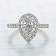 2.00 ct  Pear Shape Earth Mined Diamond Tacori Petite Crescent Platinum Engagement Ring (2006841)