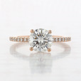 1.60 ct  Round Shape Earth Mined Diamond Micro-Prong Rose Gold Engagement Ring (2006814)