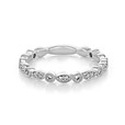 14K White Gold Round Marquise Alternating Pavé-Set Diamond Band (LR5701)