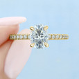 1.50 ct Oval Hidden Halo Yellow Gold Engagement Ring (CR19OV-YG)