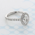 1.00 ct Oval Shape Lab Cultivated Diamond White Gold Engagement Ring (2006791)