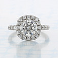 1.80 ct Round Shape Lab Cultivated Diamond Halo White Gold Engagement Ring (2006785)