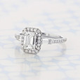 1.20 ct Emerald Shape Earth Mined Diamond Three-Stone White Gold Engagement Ring (2006634)