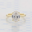 2.50 ct Oval Shape Lab Cultivated Diamond Yellow Gold Engagement Ring (2006477)