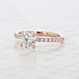 1.30 ct Round Shape Lab Cultivated Diamond Micro-Prong Rose Gold Engagement Ring (2006433)