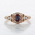 0.50 ct Oval Shape Lab Cultivated Alexandrite Gabriel NY Pavé Rose Gold Engagement Ring (GC95)