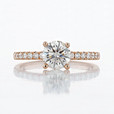 0.80 ct Round Shape Lab Cultivated Diamond Micro-Prong Rose Gold Engagement Ring (2006739)