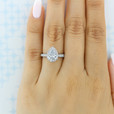 2.10 Ct. Pear Shape Moissanite Platinum Tacori Dantela Engagement Ring (2620PS10X7P-M)