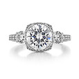 2.20 Ct. Round Moissanite Platinum Tacori Dantela Engagement Ring (2623RDLGP-M)