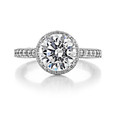 2.20 Ct. Round Moissanite Platinum Tacori Dantela Engagement Ring (2639RDP85-M)