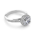 2.20 Ct. Round Moissanite Platinum Tacori Dantela Engagement Ring (2639RDP85-M)