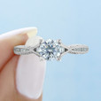 0.60 ct Tacori Classic Crescent Moissanite Engagement Ring (2645RD61/2-M)