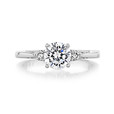 1.00 Ct. Round Moissanite Platinum Tacori Three-Stone Simply Engagement Ring (2656RD65-M)