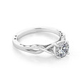 1.00 Ct. Round Moissanite Tacori Platinum Sculpted Crescent Engagement Ring (51RD65-M)