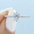 .90 Ct. Oval Shape Moissanite Tacori Petite Crescent Engagement Ring (HT254515OV-M)