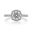 1.20 Ct. Round Moissanite Platinum Tacori Petite Crescent Engagement Ring (HT2547CU7-M)