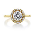 1.20 Ct. Round Moissanite Tacori Yellow Gold Crescent Chandelier Engagement Ring (HT2567RD7-M)