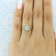 1.20 Ct. Round Moissanite Tacori Yellow Gold Crescent Chandelier Engagement Ring (HT2567RD7-M)