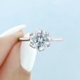 2.50 Ct. Round Moissanite 6-Prong Tulip Solitaire Engagement Ring (SO117-M)