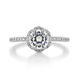 1.20 Ct. Round Moissanite Tacori Petite Crescent Halo Engagement Ring (HT257215RD7-M)