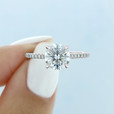 1.50 Ct. Round Moissanite Hidden Halo Micro-Prong Engagement Ring (CR09-M)